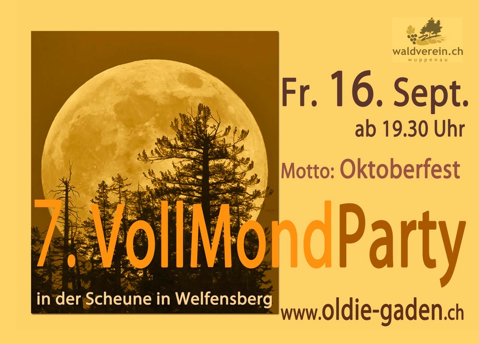 Vollmond Party Flyer 2016